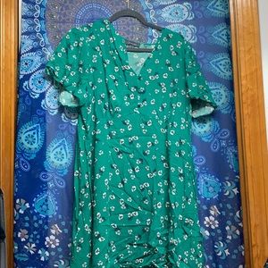 Green floral dress